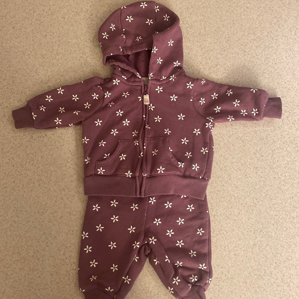 Carters Infant 3 month Zip Hoodie and Sweatpants combo.